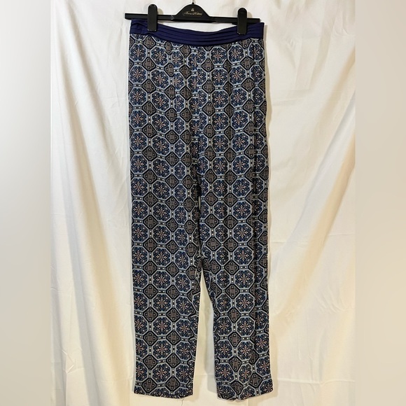 Anthropologie Blue Patterned Straight Leg Pants - Picture 13 of 13